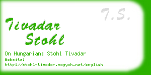 tivadar stohl business card